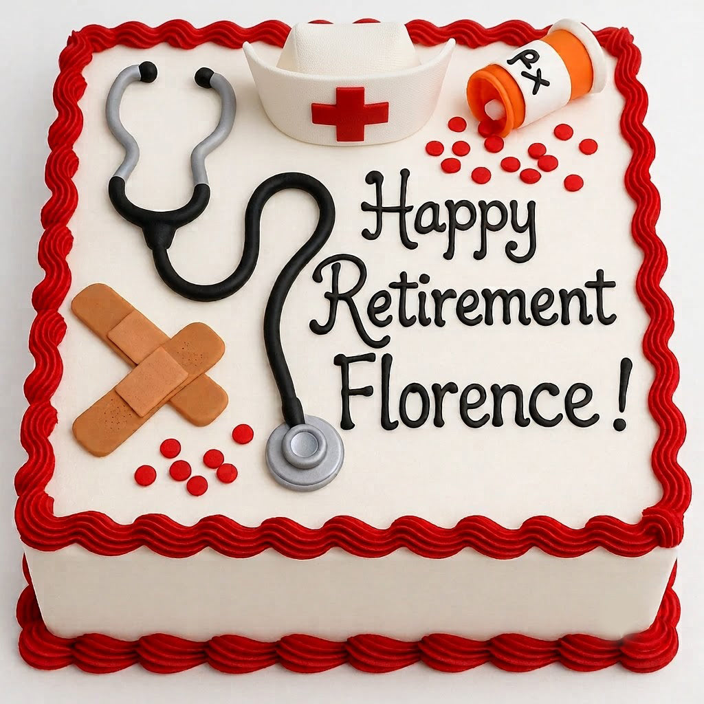 Medical Theme Retirement Celebration Cake