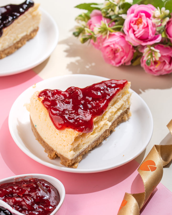 Strawberry Baked Cheesecake slice
